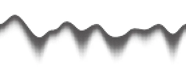Gepunktete Welle Hintergrund Halbtonabstrakter Vektorverlauf Der Partikelfluss Verblasst Texturierte Flüssigkeitswirkung — Stockvektor