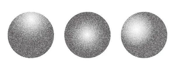 Grainy Circles Noise Dotted Texture Gradient Balls Shadow White Background — Stock Vector