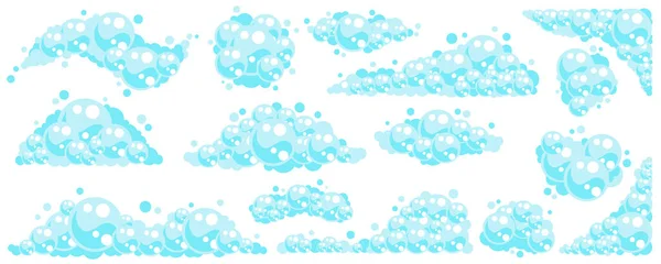 Burbujas Espuma Jabón Suds Baño Dibujos Animados Champú Ilustración Vectorial — Vector de stock