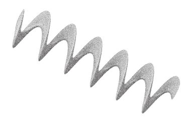 Gürültü desenli, kumlu bir bahar. Noktalı benek eğrisi beyaz arkaplanda izole edilmiş. Gölgeli vektör eğimli grunge şekli