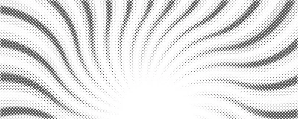 Sun Rays Halftone Background White Grey Radial Swirl Abstract Comic — Stock Vector