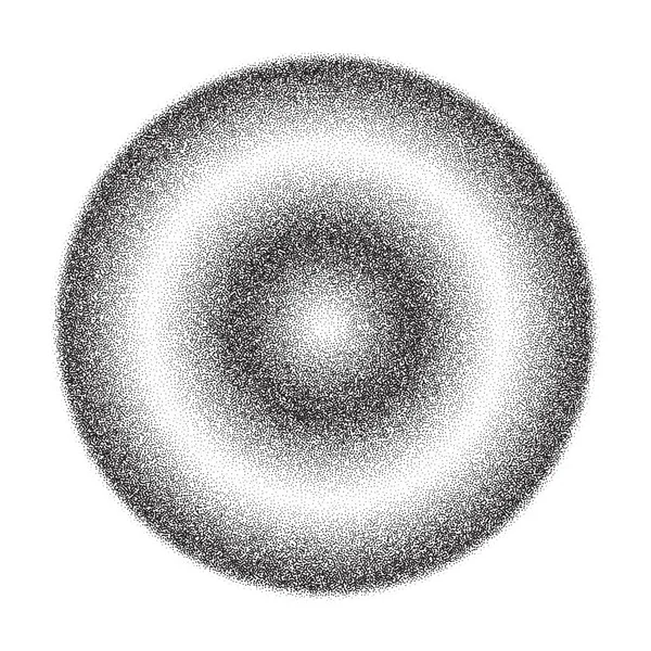 Cercle Granuleux Avec Texture Ponctuée Bruit Balle Dégradée Avec Ombre — Image vectorielle
