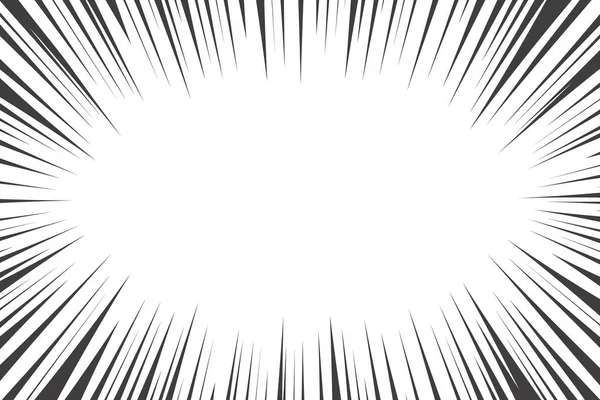Comic Manga Radial Lines Speed Effect Comics Book Black White — Stock Vector