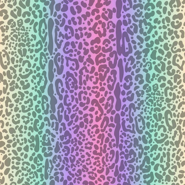 Nahtloses Regenbogengepardenmuster Leopard Neon Print Vektor Tier Gefleckte Haut Hintergrund — Stockvektor