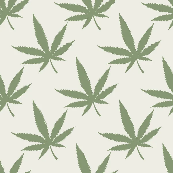 大麻のシームレスなパターン マリファナは大麻の背景を残す ベクターイラスト — ストックベクタ