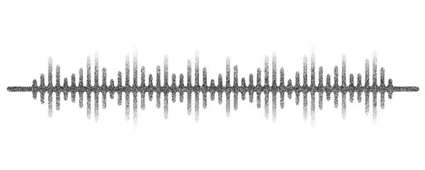 Ses Dalgaları Noktalı Müzik Frekansı Yarım Tonluk Grunge Kenarı Dijital — Stok Vektör