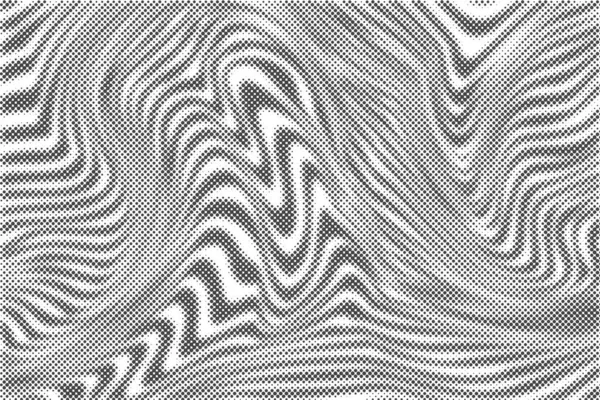 Хвильовий Абстрактний Напівтоновий Візерунок Плямистий Градієнт Ліній Білому Тлі Текстурована — стоковий вектор