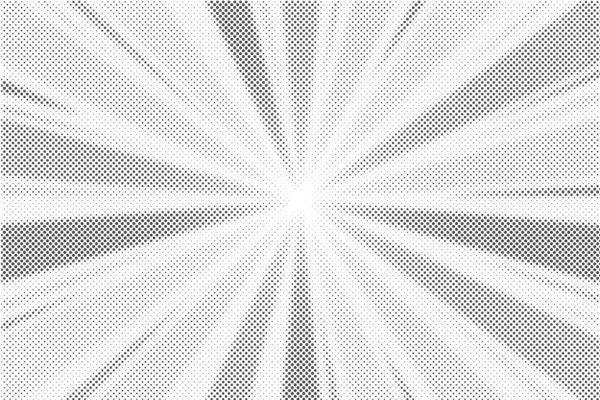 Sun Rays Halftone Background White Grey Radial Abstract Comic Pattern — Vetor de Stock