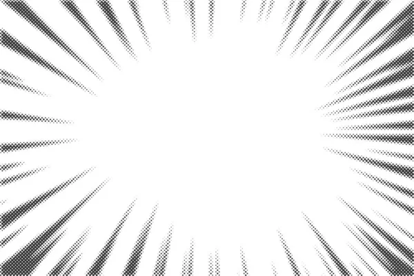 Fond Radial Lignes Demi Teintes Manga Comique Motif Pointillé Effet — Image vectorielle