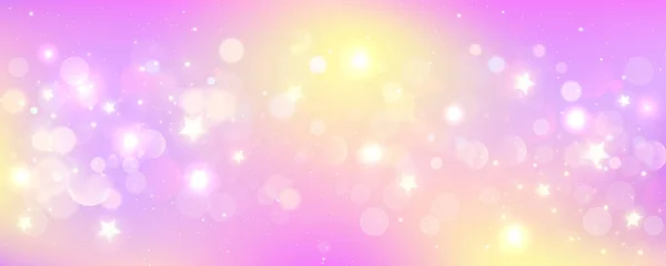 Розовый Фон Боке Светлое Пастельное Небо Блестящими Звездами Милые Мягкие — стоковый вектор