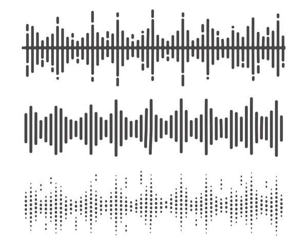 Ηχητικό Κύμα Μουσικής Φωνής Και Ραδιοφώνου Συχνότητα Κυματομορφής Γραμμή Αφηρημένη — Διανυσματικό Αρχείο