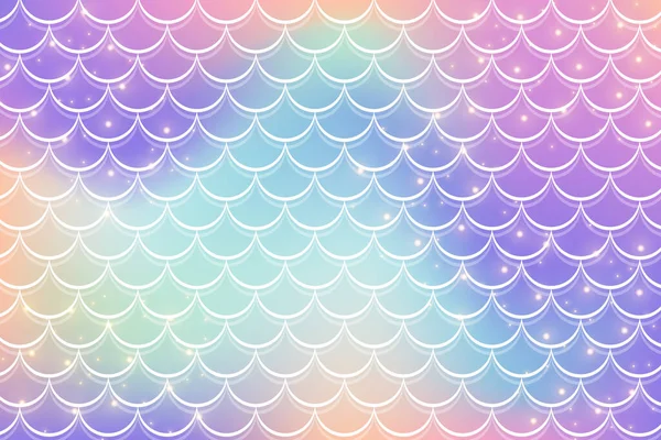 Mermaid Rainbow Background Fantasy Style Scales Unicorn Holographic Gradient Texture — Vetor de Stock