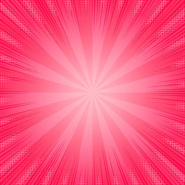 Fond Comique Rose Avec Rayon Soleil Rayons Modèle Dessin Animé — Image vectorielle