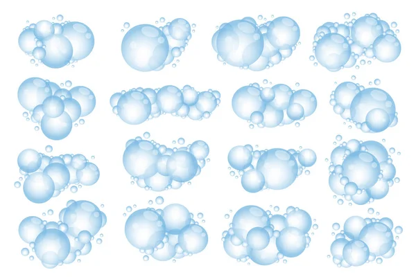 石鹸泡泡 シャンプーの漫画のバススズ 白を基調としたベクトルイラスト — ストックベクタ