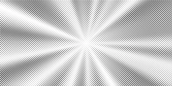 Sun Rays Halftone Background White Grey Radial Abstract Comic Pattern —  Vetores de Stock