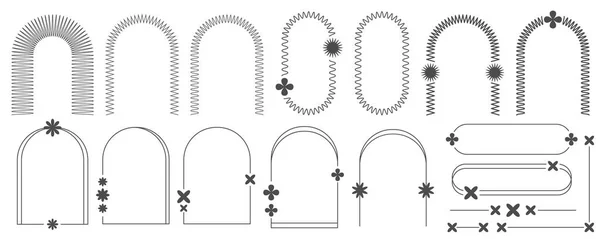 Эстетические Рамки Формы Звездами Минимальный Y2K Графический Дизайн Блестками Абстрактные — стоковый вектор