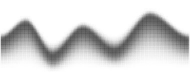 Noktalı dalga arkaplanı. Yarım ton soyut vektör gradyanı. Parçacık akışı kaybolur. Dokulu sıvı etkisi. Noktalı dinamik tasarım