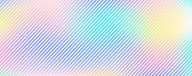Soyut çizgili eğimli arkaplan. Holografik vektör folyo dokusu. Gökkuşağı ombre çizgileri. Parlak, zarif bir illüstrasyon.