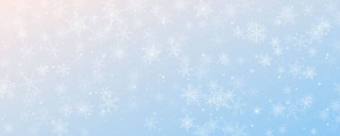Noel karlı arka planı. Soğuk mavi kış gökyüzü. Çekirdekli gradyan dokuda kar fırtınası. Sezon indirimli duvar kağıdı için yeni yıl teması