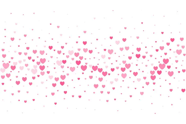 Love Background Flying Pink Hearts Frame Social Media Decoration Valentine — Stock Vector