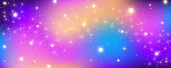 Волнистое Небо Единорога Звездами Градиентный Размытый Фон Блестками Розовые Голубые — стоковый вектор