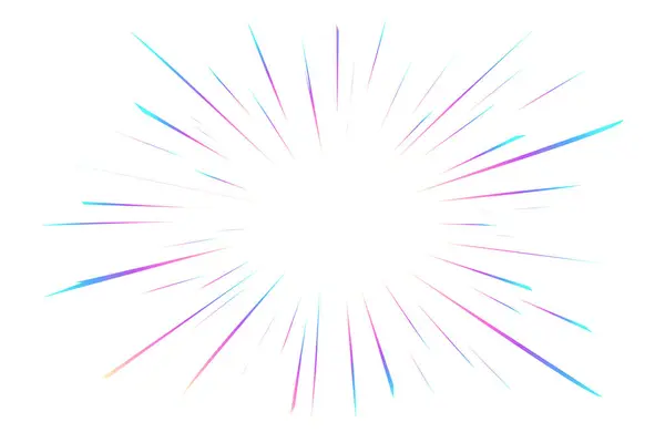 stock vector Rainbow light flare. Halo prism effect on white background. Burst with colored sparkles. Starburst explosion radial speed lines. Iridescent gradient beams. Vector neon sparks