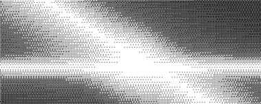 Bitmap desenli piksel desen arkaplanı. Retro oyun gradyanı noktalı bg. Dither vektör soyutlaması. Arıza ızası yarım ton. Teknolojik dijital duvar kağıdı