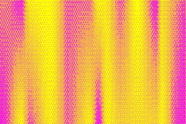 Bitmap oyun dokusuna sahip piksel desen arkaplanı. Noktalı dither vektörü pembe ve sarı eğimli bg. Soyut geometrik gürültülü ekran tonu. Retro çizgili dijital duvar kağıdı