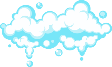 Kabarcıklı sabun köpüğü. Açık mavi banyo köpükleri, şampuan, tıraş, köpük..