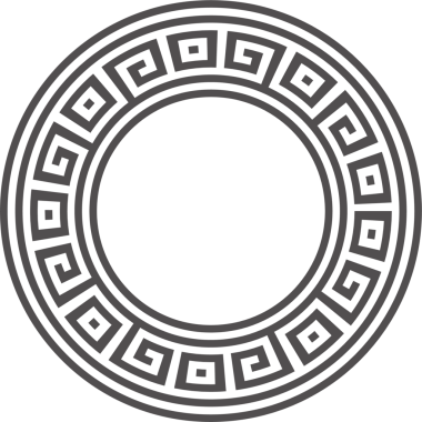 Yunan anahtar çerçevelerini çember içine al. Daha yuvarlak köşeli sınırlar. Dekorasyon elemanları kalıpları. 