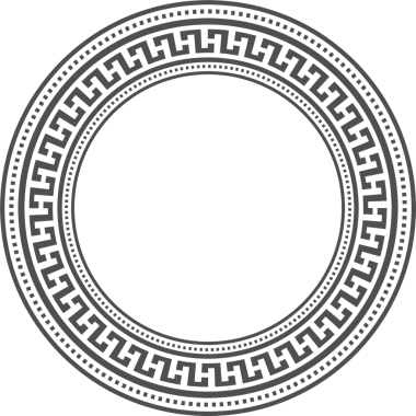 Yunan anahtar çerçevelerini çember içine al. Daha yuvarlak köşeli sınırlar. Dekorasyon elemanları kalıpları. 