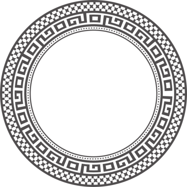 Yunan çerçevesini çember yapın. Çevreden dolambaçlı. Dekorasyon elemanları kalıpları.