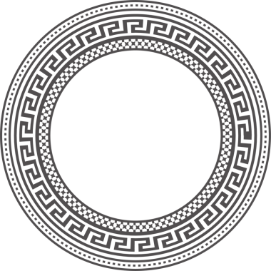 Yunan çerçevesini çember yapın. Çevreden dolambaçlı. Dekorasyon elemanları kalıpları.