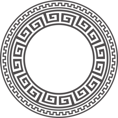 Yunan çerçevesini çember yapın. Çevreden dolambaçlı. Dekorasyon elemanları kalıpları.