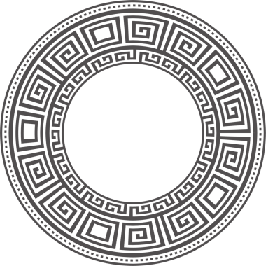 Yunan çerçevesini çember yapın. Çevreden dolambaçlı. Dekorasyon elemanları kalıpları.