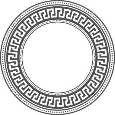 Yunan çerçevesini çember yapın. Çevreden dolambaçlı. Dekorasyon elemanları kalıpları.