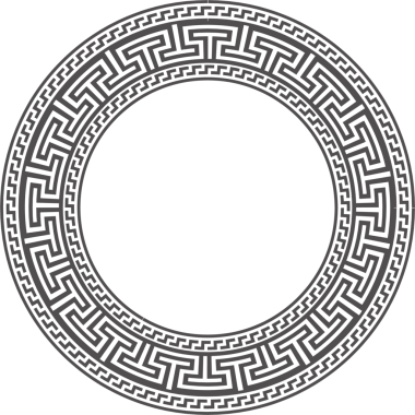 Yunan çerçevesini çember yapın. Çevreden dolambaçlı. Dekorasyon elemanları kalıpları. 