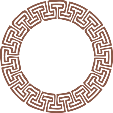 Yunan çerçevesini çember yapın. Çevreden dolambaçlı. Dekorasyon elemanları kalıpları.