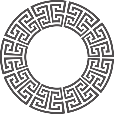 Yunan anahtar çerçevesini çember içine al. Çevreden dolambaçlı. Dekorasyon elemanları kalıpları.