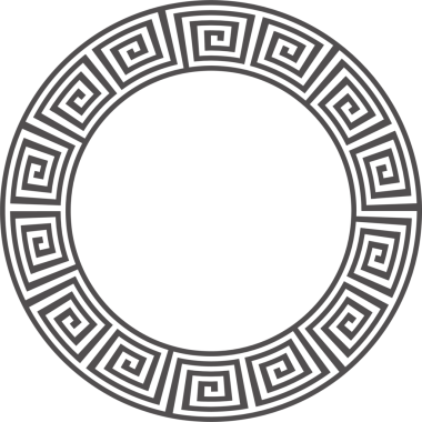 Yunan anahtar çerçevesini çember içine al. Çevreden dolambaçlı. Dekorasyon elemanları kalıpları.