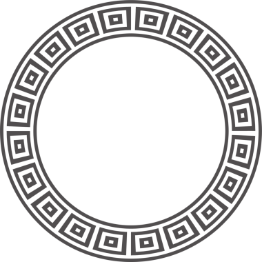 Yunan anahtar çerçevesini çember içine al. Çevreden dolambaçlı. Dekorasyon elemanları kalıpları.