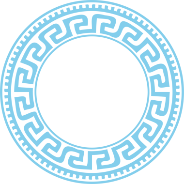 Yunan çerçevesini çember yapın. Çevreden dolambaçlı. Desenli dekorasyon ögesi. 