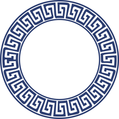 Yunan çerçevesini çember yapın. Çevreden dolambaçlı. Desenli dekorasyon ögesi. 