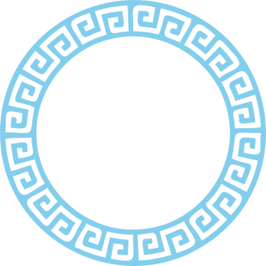 Yunan çerçevesini çember yapın. Çevreden dolambaçlı. Desenli dekorasyon ögesi. 