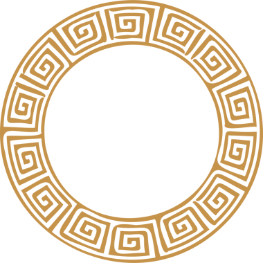 Yunan çerçevesini çember yapın. Çevreden dolambaçlı. Desenli dekorasyon ögesi. 