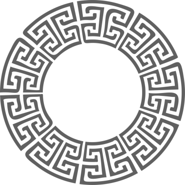 Yunan çerçevesini çember yapın. Çevreden dolambaçlı. Desenli dekorasyon ögesi. 