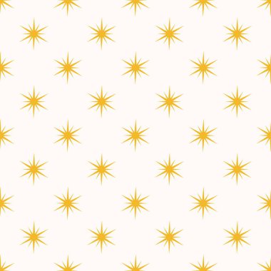 Yıldız şekli vektör arkaplanı. Parlak, pürüzsüz bir desen. Sihirli Y2k geometrik sarı parıltı çizimi. Soyut modern bg.