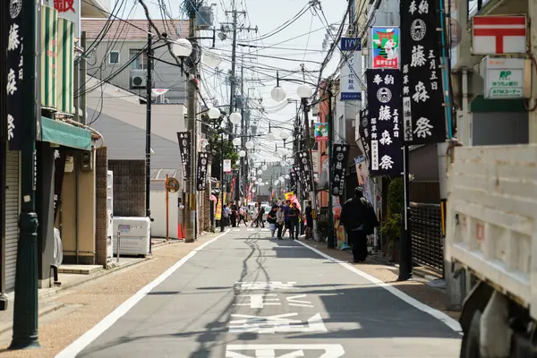 Kyoto Japón Abril 2023 Calle Comercial Cerca Fushimi Inari Taisha — Foto de Stock