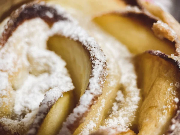 stock image Homemade baking, macro view, baked dough texture