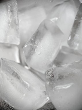 Makro görünümde buz küpleri